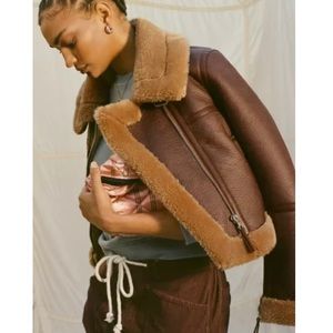 UO Faux Fur Moto Jacket